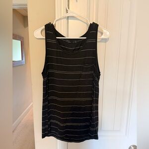 Prana Women's Black Striped Tank Top